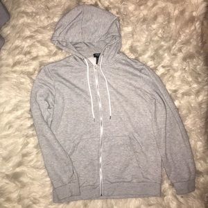 Gray zip up hoodie